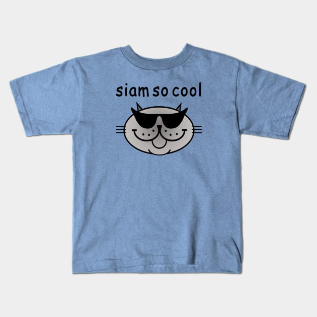 Siam So Cool - BLUE Kids T-Shirt by RawSunArt